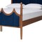 Baxton Studio Calgary Retro-Modern Royal Blue Velvet Fabric and Walnut Brown Wood Queen Size Platform Bed 245-13442-ZORO - alternate 3